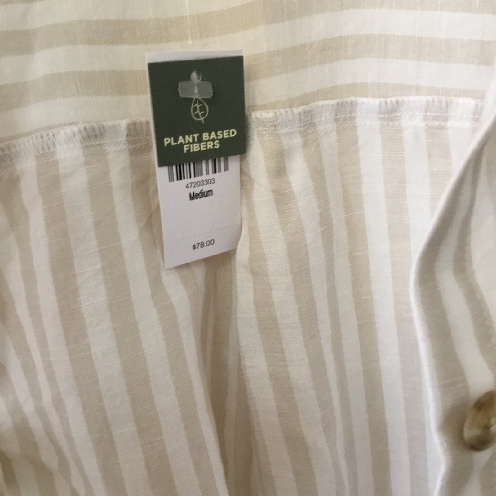 Upwest Cream And White Striped Button Shirt — image 4 of 8